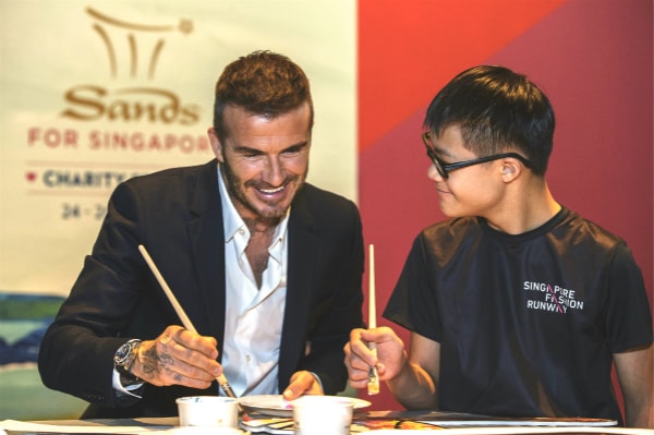 David Beckham dan seniman muda Leong Sijun